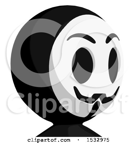 Clipart of a Little Anarchist Avatar Facing Slightly Right - Royalty Free Illustration by Leo Blanchette
