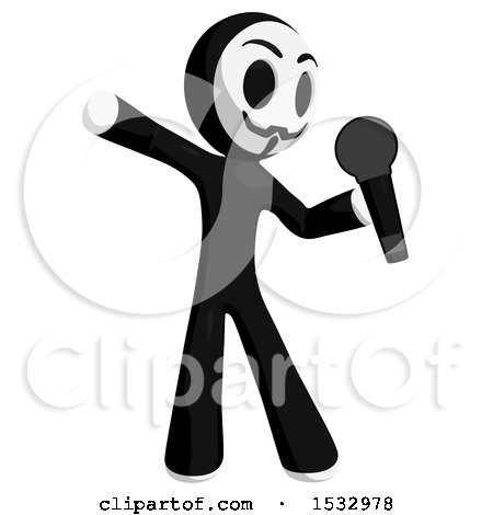 Clipart of a Little Anarchist Speaking into a Microphone - Royalty Free Illustration by Leo Blanchette