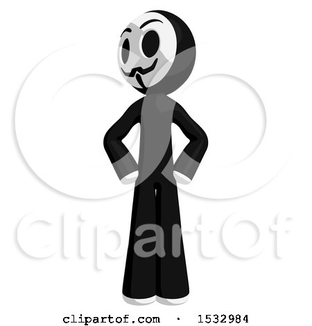 Clipart of a Little Anarchist with Hands on His Hips - Royalty Free Illustration by Leo Blanchette