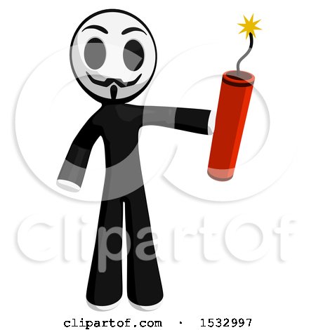 Clipart of a Little Anarchist Holding a Stick of Dynamite - Royalty Free Illustration by Leo Blanchette