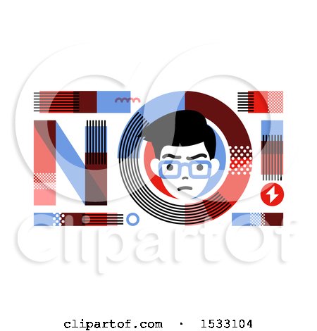 Clipart of a Man in a No Design - Royalty Free Vector Illustration by elena