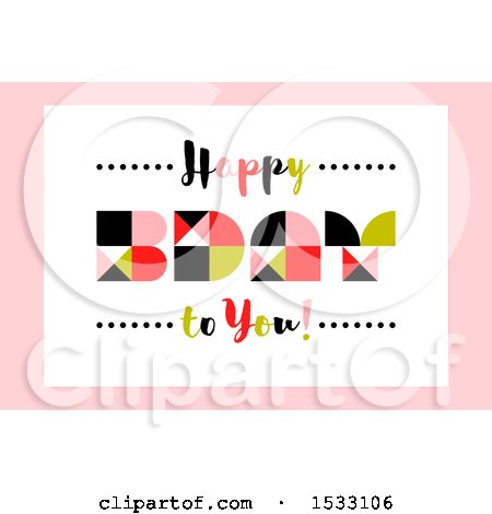 Clipart of a Retro Happy Birthday Design - Royalty Free Vector Illustration by elena