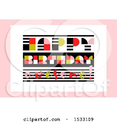 Clipart of a Retro Happy Birthday Design - Royalty Free Vector Illustration by elena