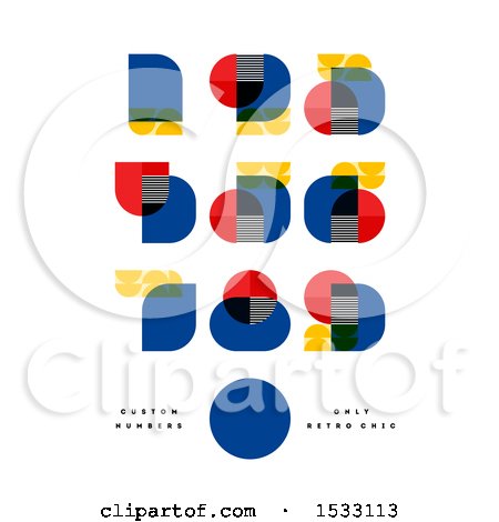 Clipart of Retro Bauhaus Numbers - Royalty Free Vector Illustration by elena