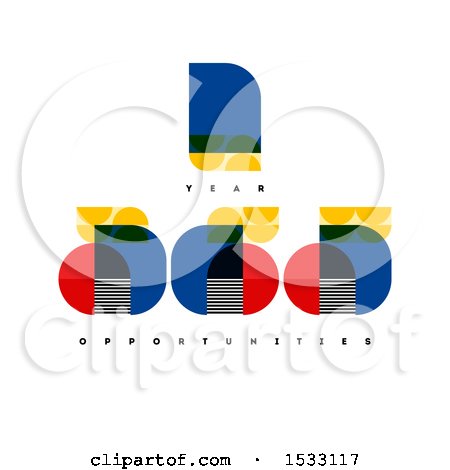 Clipart of Bauhaus Style Number Year Designs - Royalty Free Vector Illustration by elena