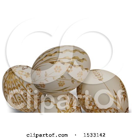 Clipart of 3d Easter Eggs on a White Background - Royalty Free Vector Illustration by dero