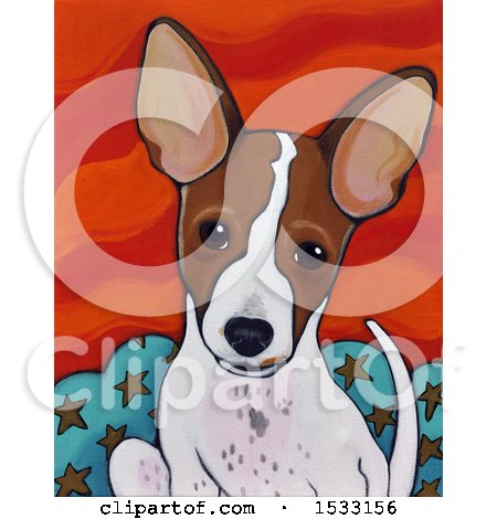 Clipart of a Painting of a Dog - Royalty Free Illustration by Maria Bell
