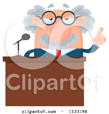 Clipart of a Male Science Professor Giving a Speech - Royalty Free Vector Illustration by Hit Toon
