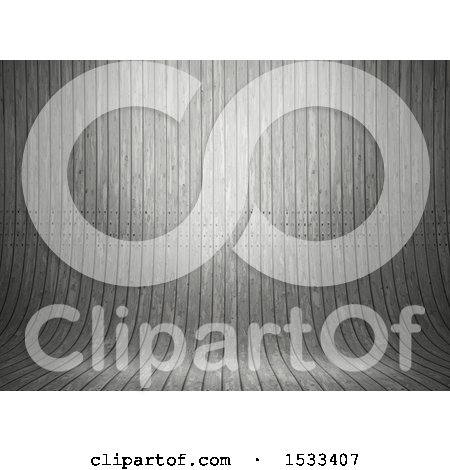 Clipart of a 3d Gray Curving Wood Background - Royalty Free Illustration by KJ Pargeter
