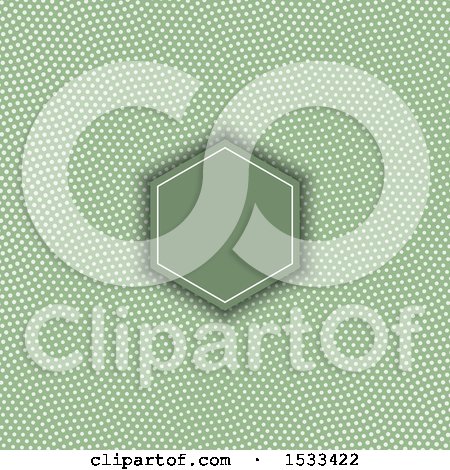 Clipart of a Frame on a Green Halftone Dot Background - Royalty Free Vector Illustration by KJ Pargeter