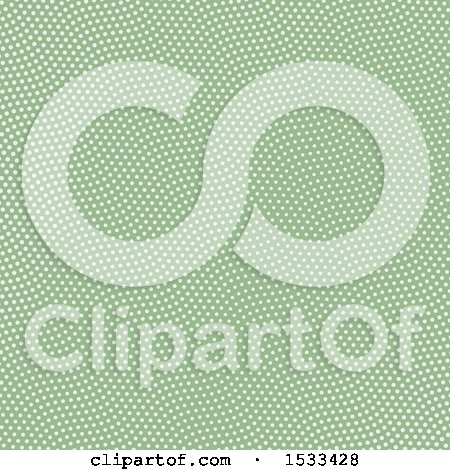 Clipart of a Green Halftone Dot Background - Royalty Free Vector Illustration by KJ Pargeter