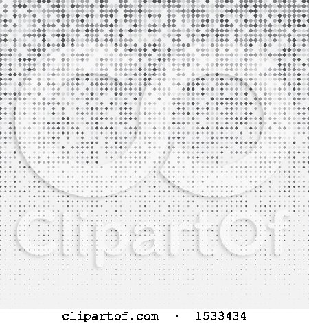 Clipart of a Fading Grayscale Diamond Pattern Background - Royalty Free Vector Illustration by KJ Pargeter