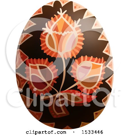 Clipart of a 3d Patterned Easter Egg - Royalty Free Vector Illustration by dero