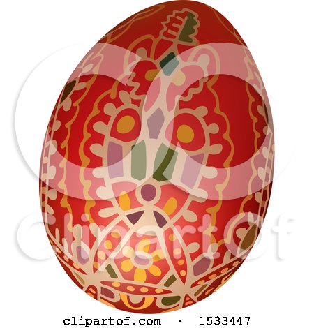 Clipart of a 3d Patterned Easter Egg - Royalty Free Vector Illustration by dero