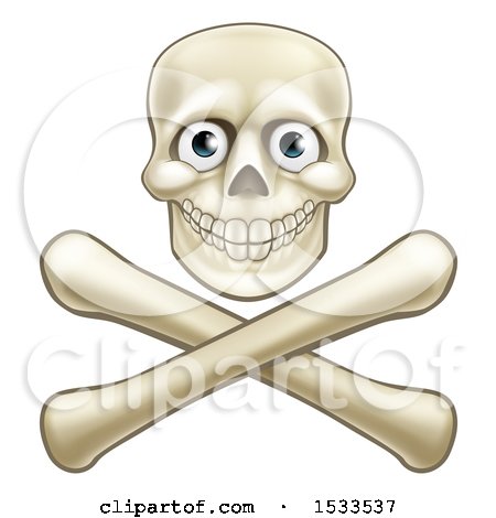 Clipart of a Skull over Crossbones - Royalty Free Vector Illustration by AtStockIllustration