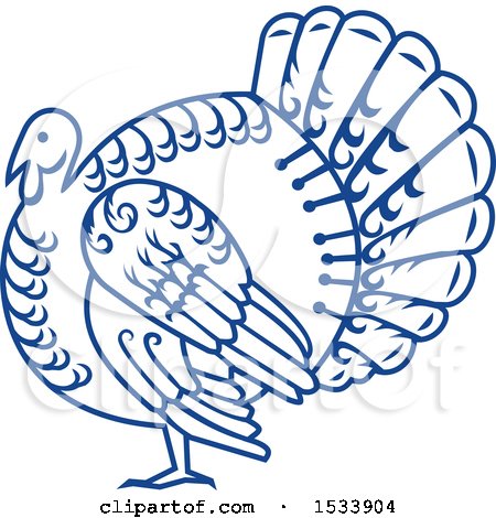 Clipart of a Paper Cut Styled Turkey Bird - Royalty Free Vector Illustration by patrimonio