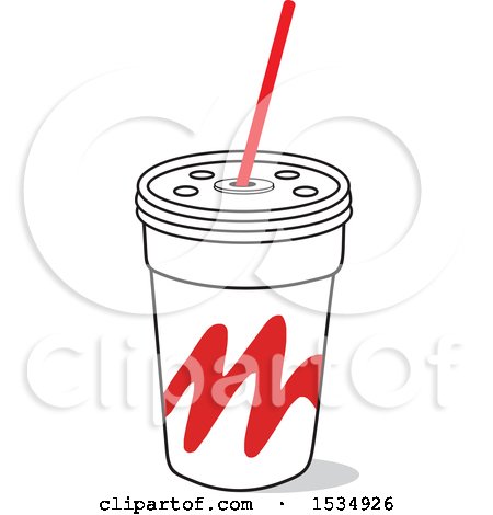 Clipart of a Fountain Soda Cup - Royalty Free Vector Illustration by Johnny Sajem