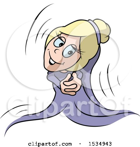 Clipart of a Blond Fairy Pleading - Royalty Free Vector Illustration by dero
