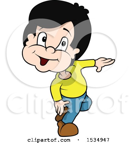Clipart of a Boy Dancing - Royalty Free Vector Illustration by dero