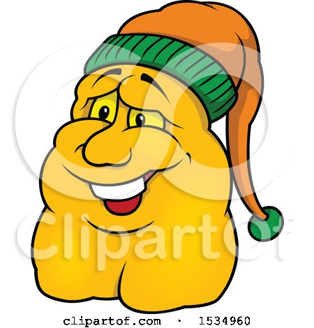 Clipart of a Bambuler Wearing a Hat - Royalty Free Vector Illustration by dero