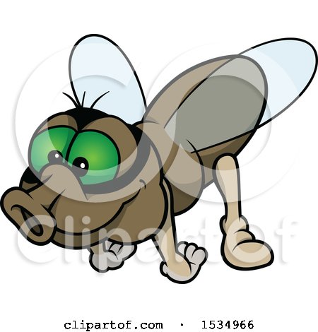 Clipart of a Green Eyed Fly - Royalty Free Vector Illustration by dero