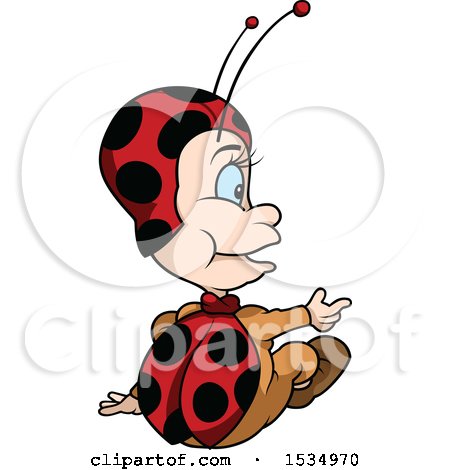 Clipart of a Rear View of a Sitting Ladybug - Royalty Free Vector Illustration by dero