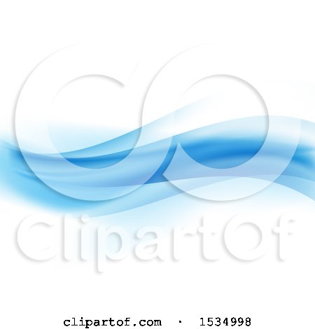 Clipart of a Background of Blue Waves on White - Royalty Free Vector Illustration by KJ Pargeter