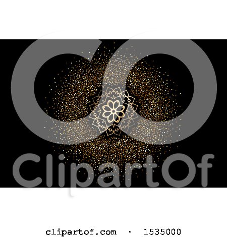 Clipart of a Background of Gold Glitter on Black - Royalty Free Vector Illustration by KJ Pargeter