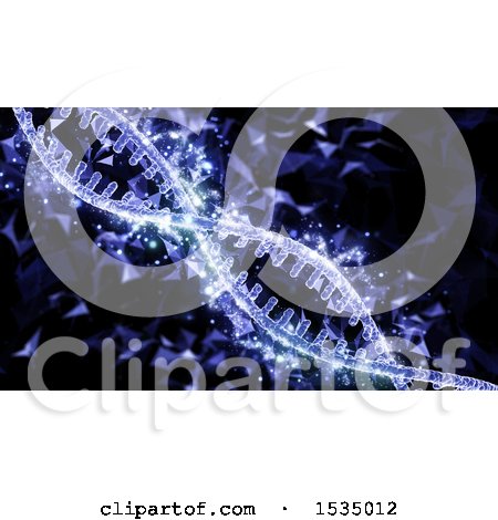 Clipart of a 3d Purple Dna Strand Background - Royalty Free Illustration by KJ Pargeter