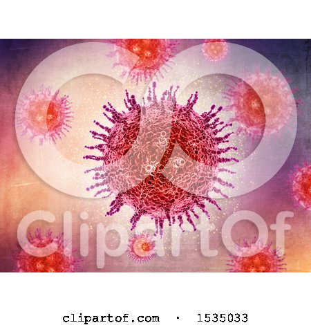 Clipart of a 3d Background of Virus Cells - Royalty Free Illustration by KJ Pargeter
