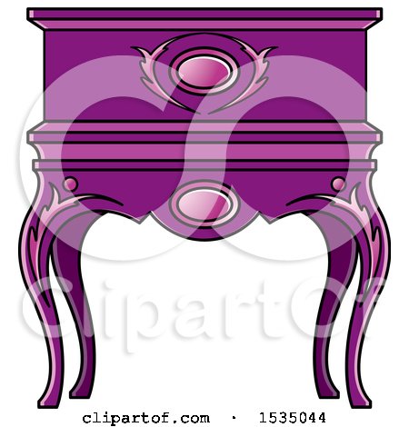 Clipart of a Purple Box or Table with Cabriole Legs - Royalty Free Vector Illustration by Lal Perera