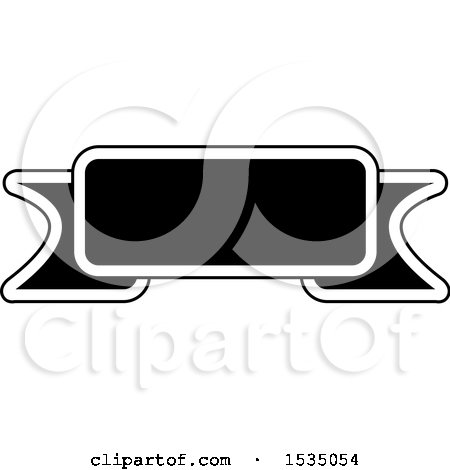 Clipart of a Black and White Ribbon Banner - Royalty Free Vector Illustration by Lal Perera