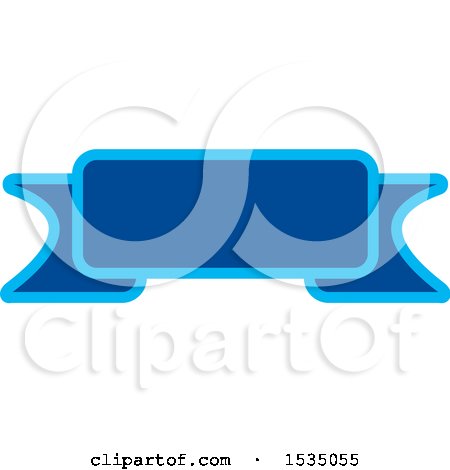 Clipart of a Blue Ribbon Banner - Royalty Free Vector Illustration by Lal Perera