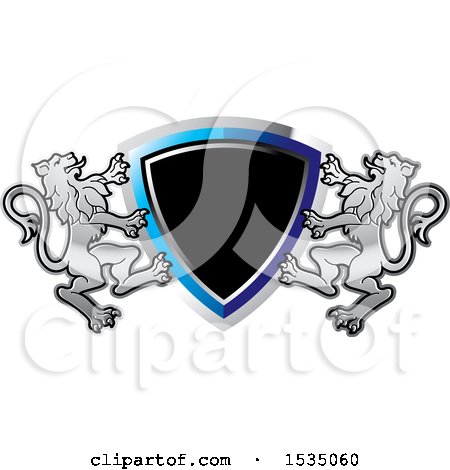 Clipart of a Lion Crest and Shield - Royalty Free Vector Illustration by Lal Perera