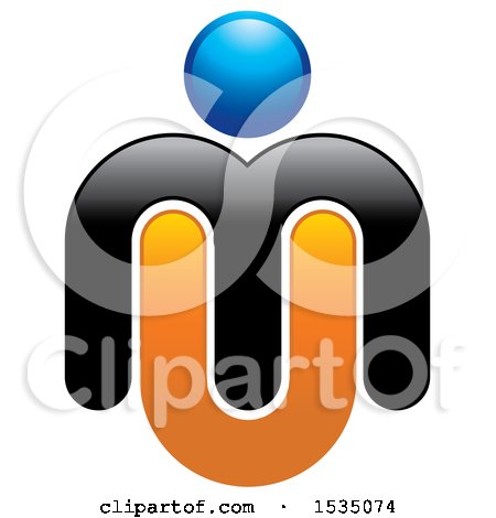 Clipart of a Letter M U Design - Royalty Free Vector Illustration by Lal Perera