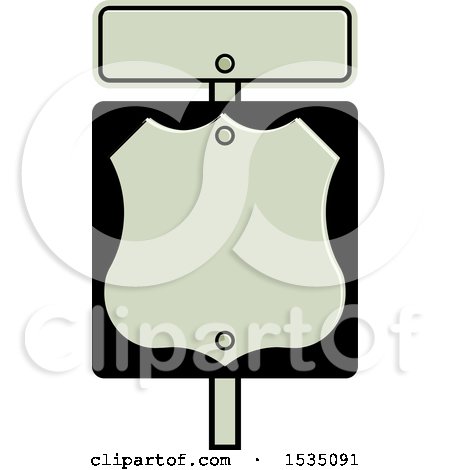 Clipart of a Shield Road Sign - Royalty Free Vector Illustration by Lal Perera
