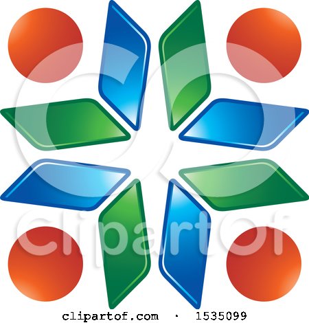 Clipart of a Green Blue and Red Design - Royalty Free Vector Illustration by Lal Perera