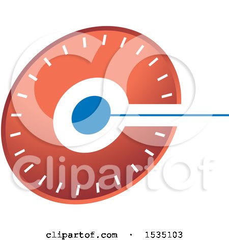 Clipart of a Red Dial - Royalty Free Vector Illustration by Lal Perera