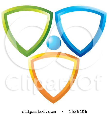 Clipart of a Colorful Shield Design - Royalty Free Vector Illustration by Lal Perera