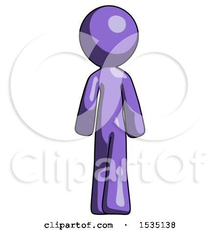 Purple Design Mascot Man Walking Away, Back View by Leo Blanchette
