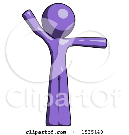 Purple Design Mascot Man Directing Traffic Right by Leo Blanchette