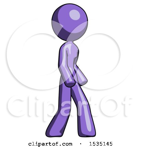 Purple Design Mascot Woman Turned Right Front View by Leo Blanchette