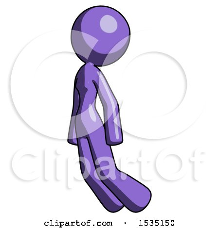Purple Design Mascot Woman Floating Through Air Left by Leo Blanchette