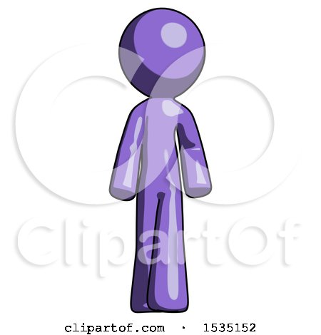 Purple Design Mascot Man Walking Front View by Leo Blanchette