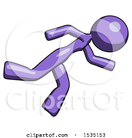 Purple Design Mascot Woman Running While Falling down by Leo Blanchette
