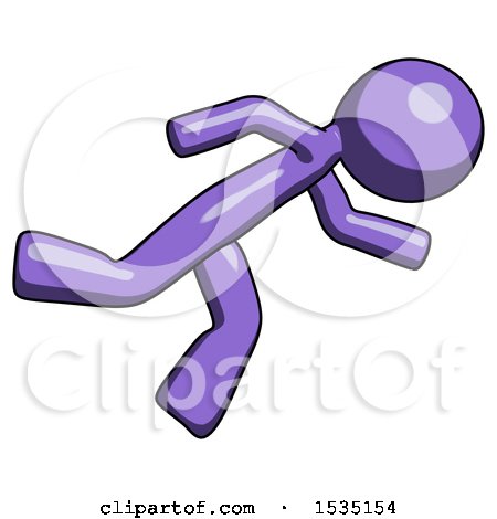 Purple Design Mascot Man Running While Falling down by Leo Blanchette