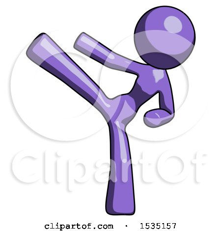 Purple Design Mascot Woman Ninja Kick Left by Leo Blanchette