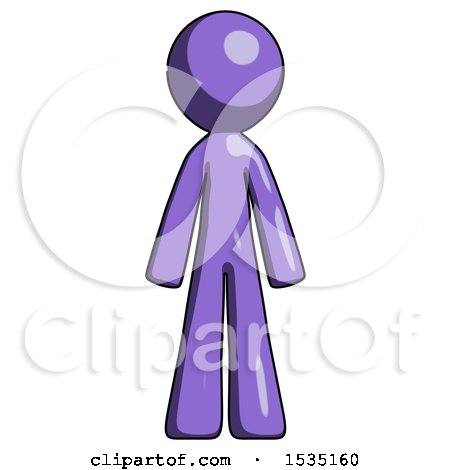 Purple Design Mascot Man Standing Facing Forward by Leo Blanchette