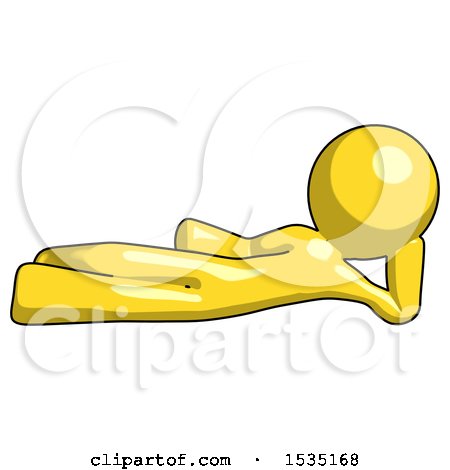 Yellow Design Mascot Man Reclined on Side by Leo Blanchette