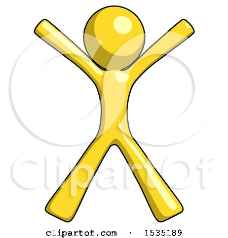 Yellow Design Mascot Man Jumping or Flailing by Leo Blanchette